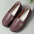 thumbnail image 6 of Miluxas Women's Business Loafers Work Casual Flats Shoes Lightweight Penny Leather Slip On Walking Shoes Coffee 9(42), 6 of 6