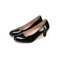 thumbnail image 5 of Gomelly Women's Heels Low Heel Pointed Toe Pump Shoes Party Dress Shoes Bright Black 7, 5 of 9