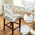 thumbnail image 4 of Sage Green Eucalyptus Bar Stool Cover Set of 4, Spring Floral Botanical Farmhouse Stretch Bar Chair Cover, Removable Washable Pub Counter Stool Chair Slipcover for Kitchen Dining Room Pub Cafe, 4 of 9