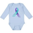 thumbnail image 3 of Inktastic Suicide Prevention Ribbon with Blue and Purple Hearts Boys or Girls Long Sleeve Baby Bodysuit, 3 of 5