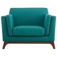 thumbnail image 3 of Modway Chance Fauteuil Rembourré en Tissu, Sarcelle, 3 of 6