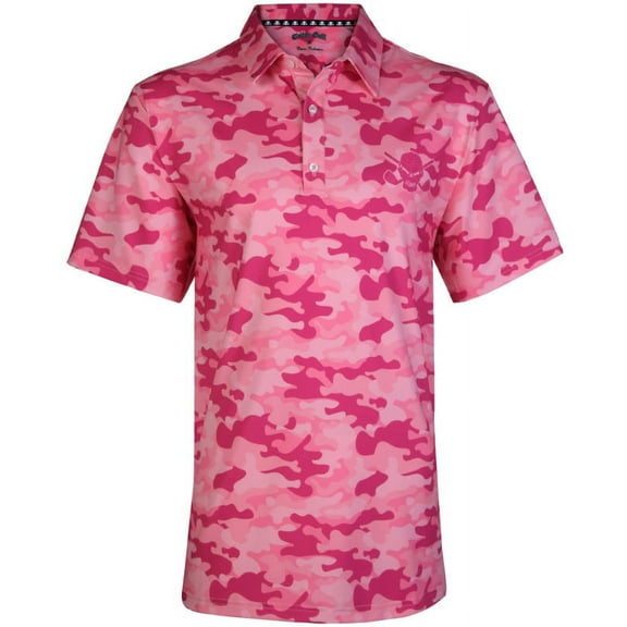 Men's Camo Cool-Stretch Golf Shirt (Pink)
