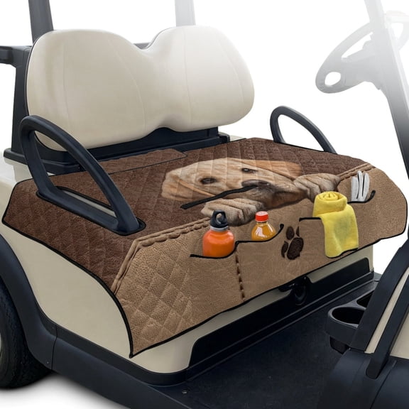 LedBack Labrador Retriever Print Golf Cart Seat Towel Blanket Covers 30 x 51 In Foldable Golf Cart Seat Blanket with 4 Front Pockets & Nonskid Bottom