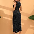thumbnail image 4 of IROINNID Maxi Dress for Women Casual Dress Evening Dress Split V-neck Sequin Sleeveless Summer Sequin Dress,Black, 4 of 5