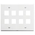 thumbnail image 2 of ICC IC107FD8WH Faceplate Flat- 2-Gang & 8 Port - White, 2 of 2