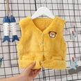 thumbnail image 2 of Odeerbi Toddler Boys Girls Flannel Fleece Vest Fashion Casual Long Sleeve Winter Warm Fleece Sleeveless Coat Yellow, 2 of 6