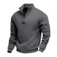 thumbnail image 6 of Half Zip Sweatshirt for Mens Stand up Collar Long Sleeve Casual Solid Color Outdoor Sports Fleece Pullover3XL, 6 of 8