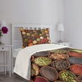 thumbnail image 3 of Ambesonne Retro Quilted Bedspread Set 2 Pcs, Colorful Herbs Spices, Twin Size, Multicolor, 3 of 5