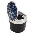 thumbnail image 4 of Portable Car Ashtray Mini Silver Edge Fire Prevention Smokeless Auto Ashtray with LED Light and Lid Blue Print, 4 of 14