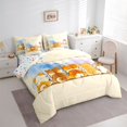 thumbnail image 2 of Manfei Watercolor Corgi Twin Bedding, Splash Ink Bedding Comforter Set, Cream Orange, Stars Reversible, 7-Piece, 2 of 6