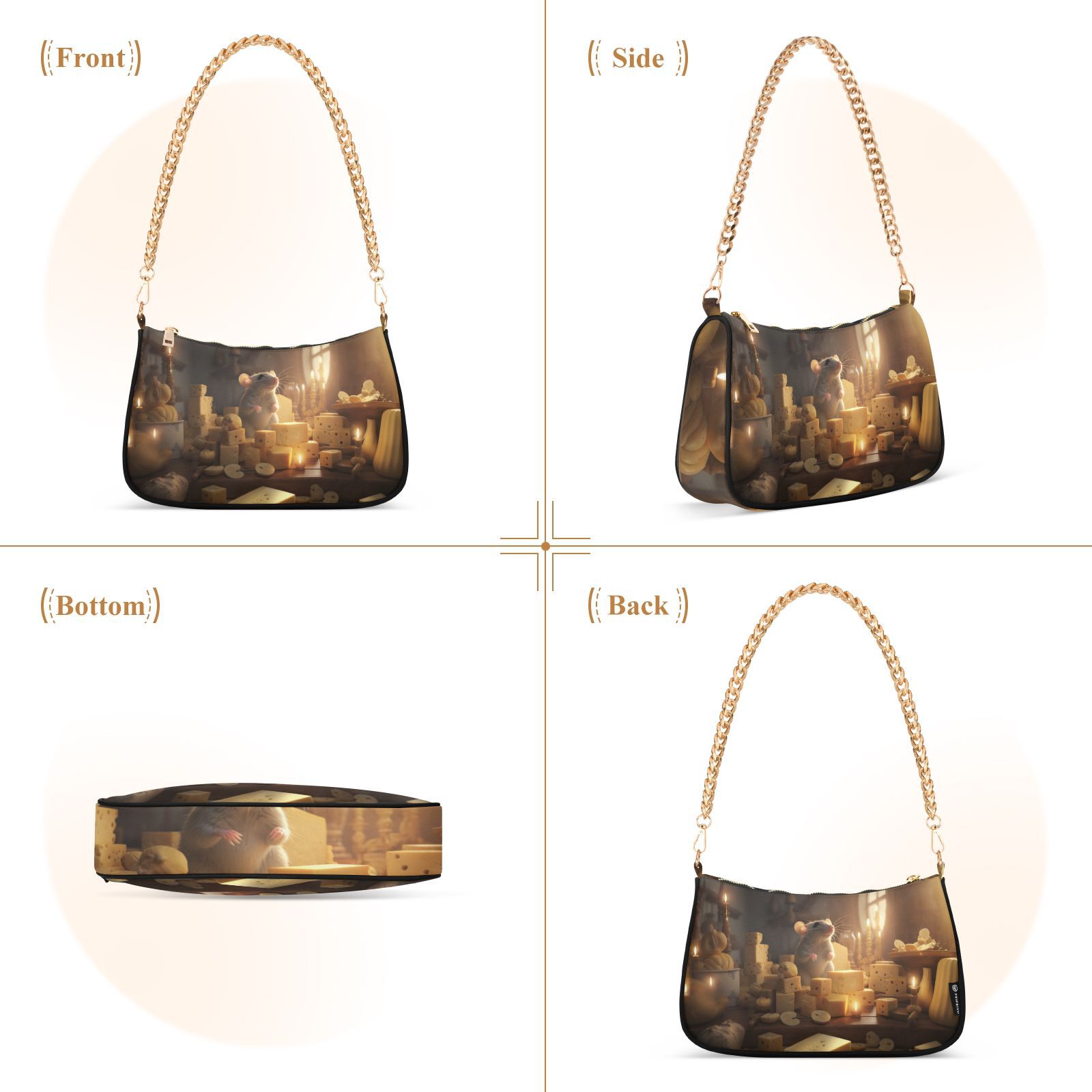 Mouse Rat WindowsWomen Small Shoulder Bag Crossbody Tote Hobo Bags Purse Clutch Handbags with Chain Strap for Women