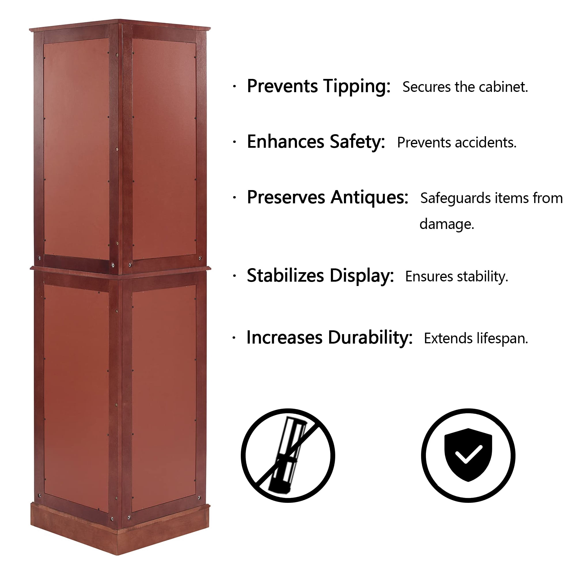 Miniyam 6 Tier Triangular Corner Curio Dispaly Cabinet with Lights,Adjustable Tempered Glass Shelves,E26 light bulb not included,Cherry
