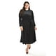 thumbnail image 1 of Vestido Midi de Terciopelo Roman Fashion Negro Talla 42, 1 of 6