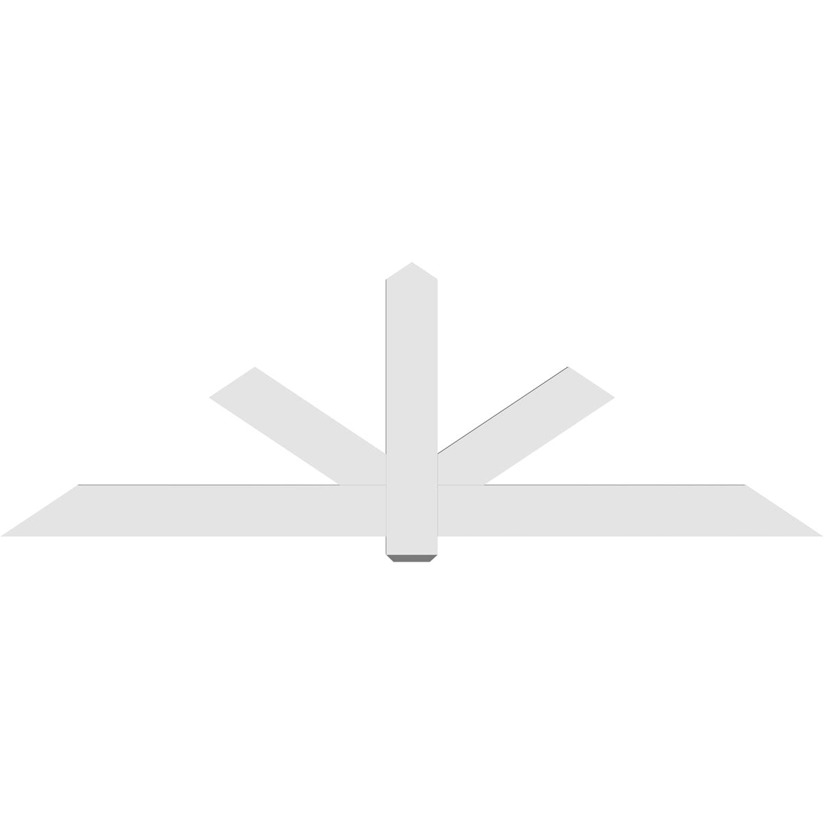 96"W x 32"H x 2"D x 6"F, 8/12 Pitch, Kennewick Architectural Grade PVC Gable Bracket
