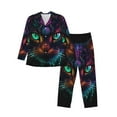 thumbnail image 1 of Fotbe Futuristic Cat Warrior Pijama de Hombre con Estampado de Manga Larga, Conjunto de 2 Piezas, Ropa de Dormir Suave y Cómoda con Bolsillos-Small, 1 of 7