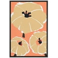 thumbnail image 3 of PixonSign Framed Canvas Print Wall Art Tan & Orange Flower Print Nature Wilderness Illustrations Modern Art Contemporary Colorful Multicolor for Living Room, Bedroom, Office - 16x24 Black, 3 of 5