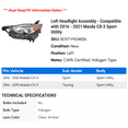 thumbnail image 2 of Left Headlight Assembly - Compatible with 2016 - 2021 Mazda CX-3 Sport Utility 2017 2018 2019 2020, 2 of 2