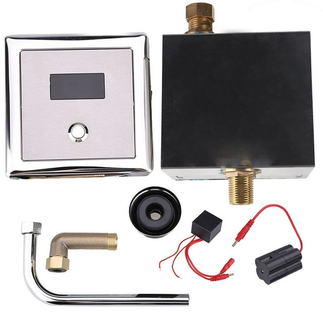 DEWIN Automatic Inductive Toilet Valves, Wall-Mount Lavatory Automatic Sensing Urinal Flush Valve Bath Toilet Faucet Taps