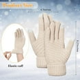 thumbnail image 3 of 2 Sets Winter Hats Gloves for Women Knit Beanie Slouchy Cap Women Winter Brim Hat & Women Touchscreen Gloves, 3 of 6