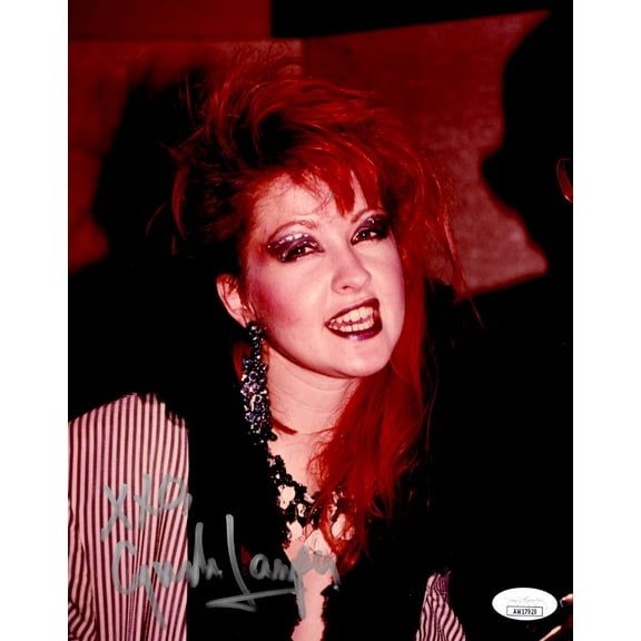 Cyndi Lauper Signed Autographed 8X10 Photo Vintage 1980s Red Hair JSA AW17929