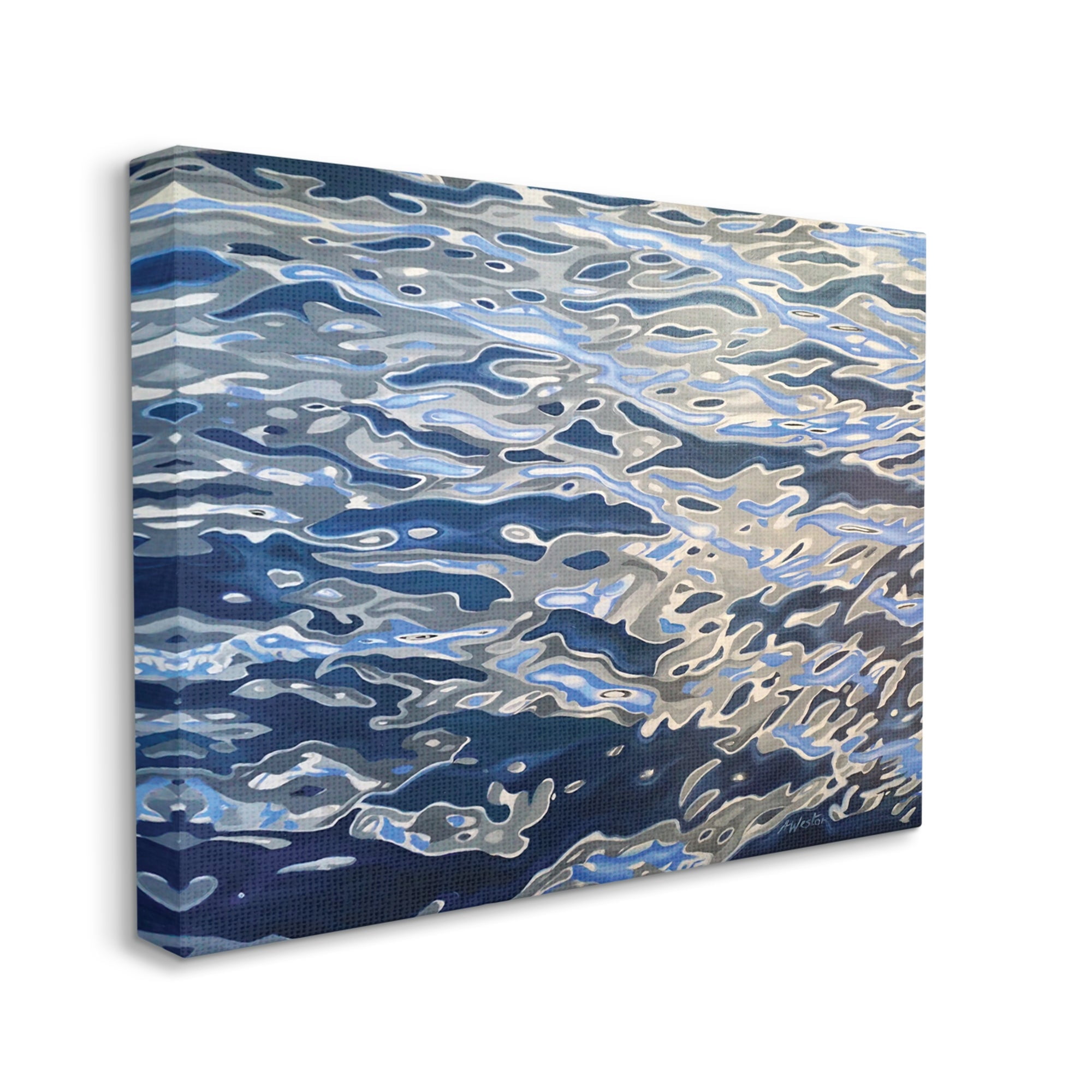 Stupell Industries Abstract Ocean Water Ripples Catching Sunlight Graphic Art Gallery Wrapped Canvas Print Wall Art, Design by Alan Weston