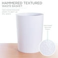 thumbnail image 3 of Bath Bliss 10 Liter Hammered Textured Plastic Bathroom Trash Can in White, 3 of 6