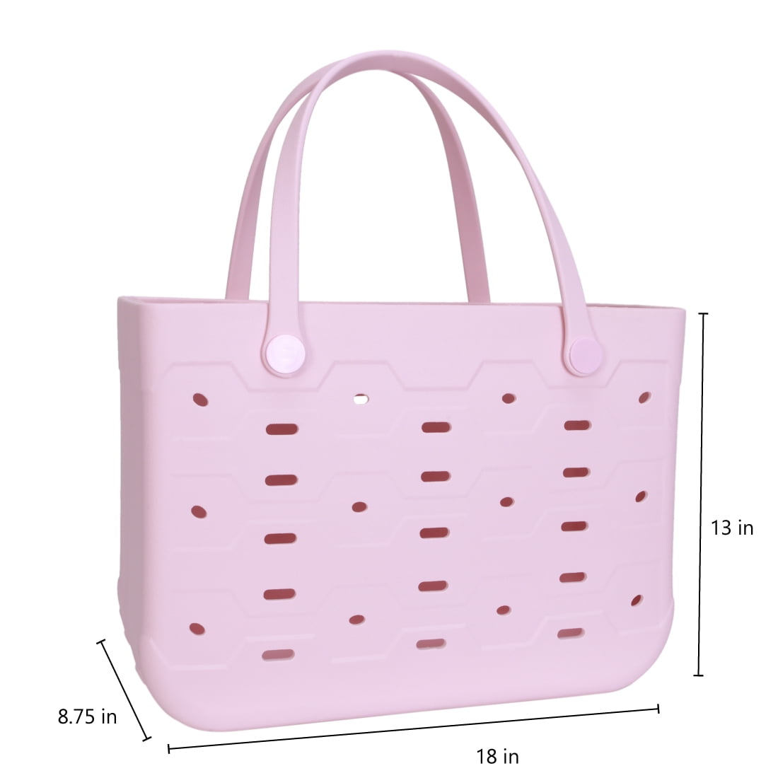 Mainstays All Purpose, Large EVA Flex Tote – 18in W x 8.75in D x 13in H – Waterproof, Washable - Pink Lemonade