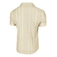 thumbnail image 5 of YOIAVAIOY Men's Solid Knit Short Sleeve Polos, Jacquard Lapel Beach Casual Shirt, Lightweight Summer and Vacation Wear Beige M, 5 of 8