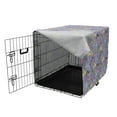 thumbnail image 3 of Rainbow Dog Crate Cover, Colorful Funny Unicorns Flying in Clouds Theme Illustration, Easy to Use Pet Kennel Cover Small Dogs Puppies Kittens, 7 Sizes, Mustard Lavender Blue, by Ambesonne, 3 of 6