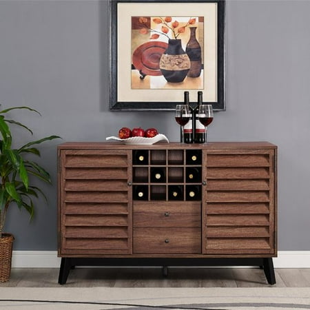 Walnut Wine Cabinet - Ameriwood Home Vaughn Wine Cabinet, Multiple Colors