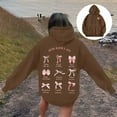 thumbnail image 2 of Fshinging Oversized Sweatshirt for Women Bow Letter Graphic Long Sleeve Drawstring With Pockets Fashion Outfits, 2 of 7
