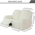 thumbnail image 2 of Eurhowing Recliner Sofa Slipcover for 2-Seater, Ultra-Stretch loveseat Couch Cover with Pockets, Anti-Scratch Furniture Protector, Off-White, 2 of 10