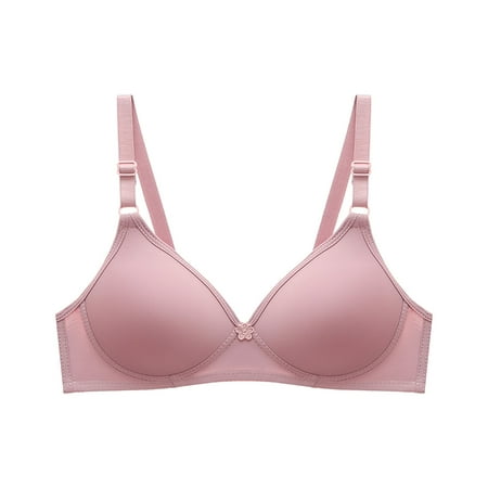 

Summer Clearance Bras for Women WJSXC Women s Bra Soild Wire Free Underwear One-Piece Bra Everyday Small Cup Underwear Pink M