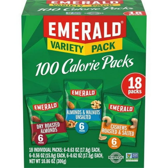 Emerald Nuts, 100 Calorie Variety Packs, 18 Ct.
