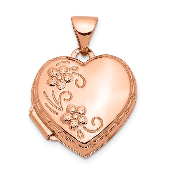 Beautiful 14k Rose Gold 15mm Reversible Heart Locket