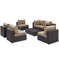thumbnail image 2 of Modway Convene 7-Piece Outdoor Patio Furniture Sectional, Espresso, 2 of 5