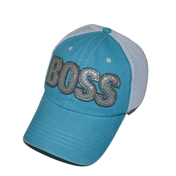 Boss Womens Trucker Hats, Glam Baseball Caps with Sayings, Girls Bling Baseball Cap, Funny Baseball Hats, Adjustable Snapback