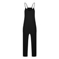 thumbnail image 6 of Olyvenn Jumpsuit for Women Dressy Casual Loose Sleeveless Spaghetti Strap Stretchy Wide Leg Long Pant Romper With Pockets Black S, 6 of 7