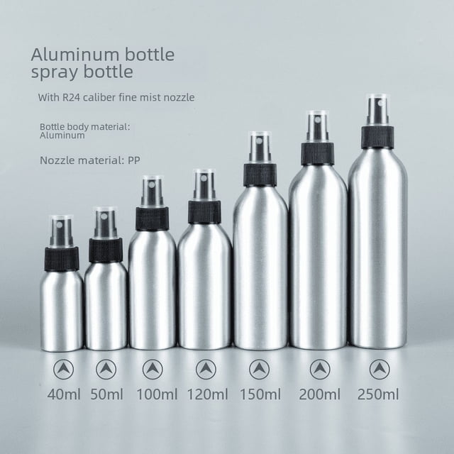 Botella de aluminio en spray, tónico, limpiador en spray, subenvasado, cebo en spray, 40-250 ml