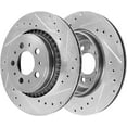 thumbnail image 3 of Detroit Axle - 2 Front Brake Rotors for 2003-2014 Volvo XC90, 2004 2005 2006 2007 2008 2009 2010 2011 2012 2013 Drilled Slotted Disc Brake Rotors Replacement : 12.91" inch Rotors, 3 of 7