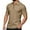 Khaki, variant on Gyexs Mens Polo Shirts Short Sleeve V Neck Slim Fit Polo T-Shirt Casual Business Regular Fit Collar Golf Shirts Summer Clothes Grey, Size XL