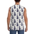 thumbnail image 4 of Kdxio Blue Leaves for Men's Muscle T-shirt,Sleeveless for Workout Running Athletic Gym Lounge Casual, 4 of 7