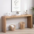 thumbnail image 2 of 69" Natural Seagrass Console Table – Handwoven Top with Engineered Wood Frame, 2 of 9