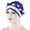 Sapphire Blue + White, variant on Cheers.US African Women Turban Cap Beaded Headscarf Beanie Twisted Braid Wrap Hat Faux Pearl Headwrap