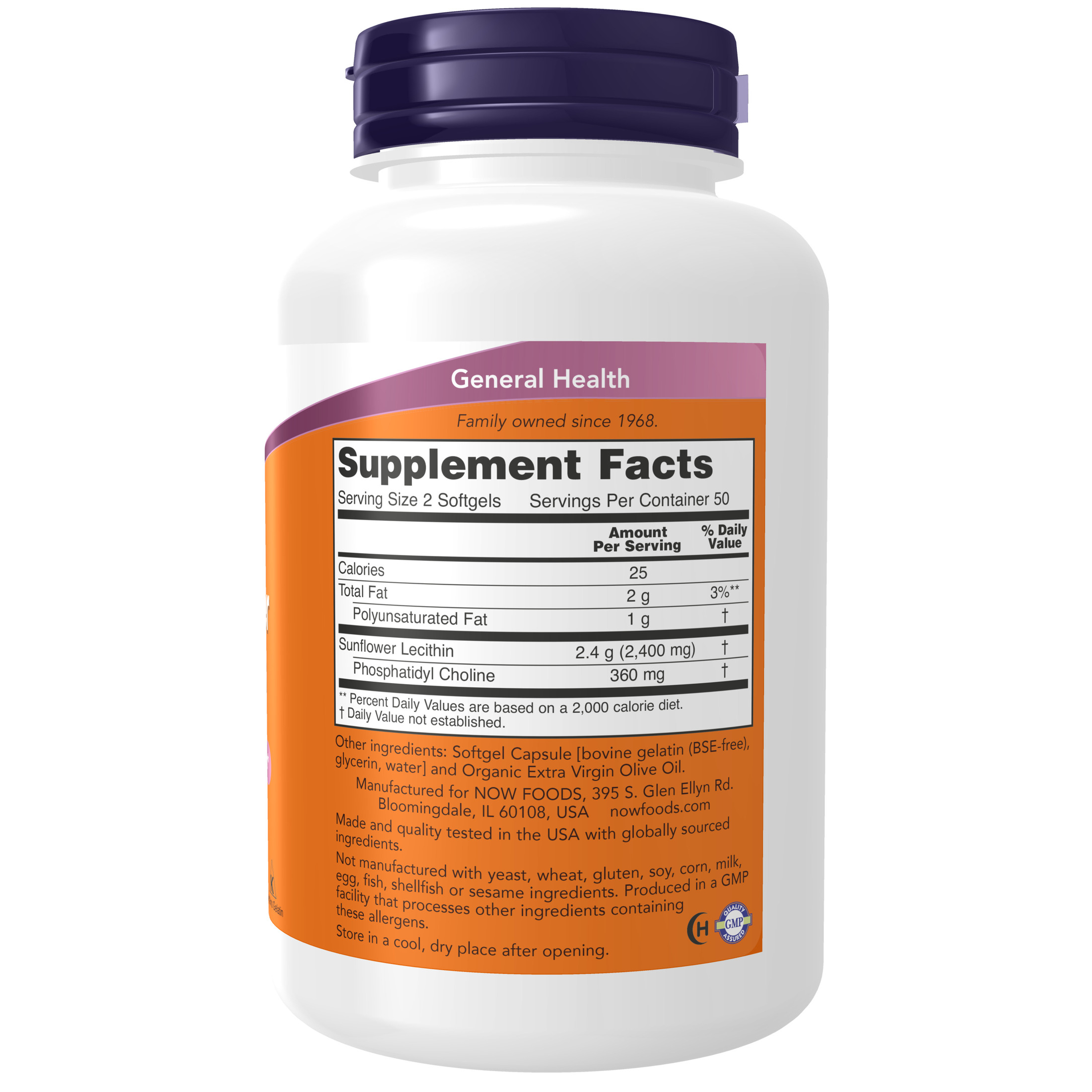 NOW Supplements, Lecitina de Girasol 1200 mg con Fosfatidilcolina, 100 Softgels 2