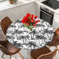 thumbnail image 2 of Dark Grey Palm Tree Round Tablecloth 55-60 Inch Round Fitted Table Cloth with Elastic Edge, Summer Tropical Tree Coastal Beach Waterproof Table Cover Protector for Outdoor Picnic Party Dining, 2 of 9