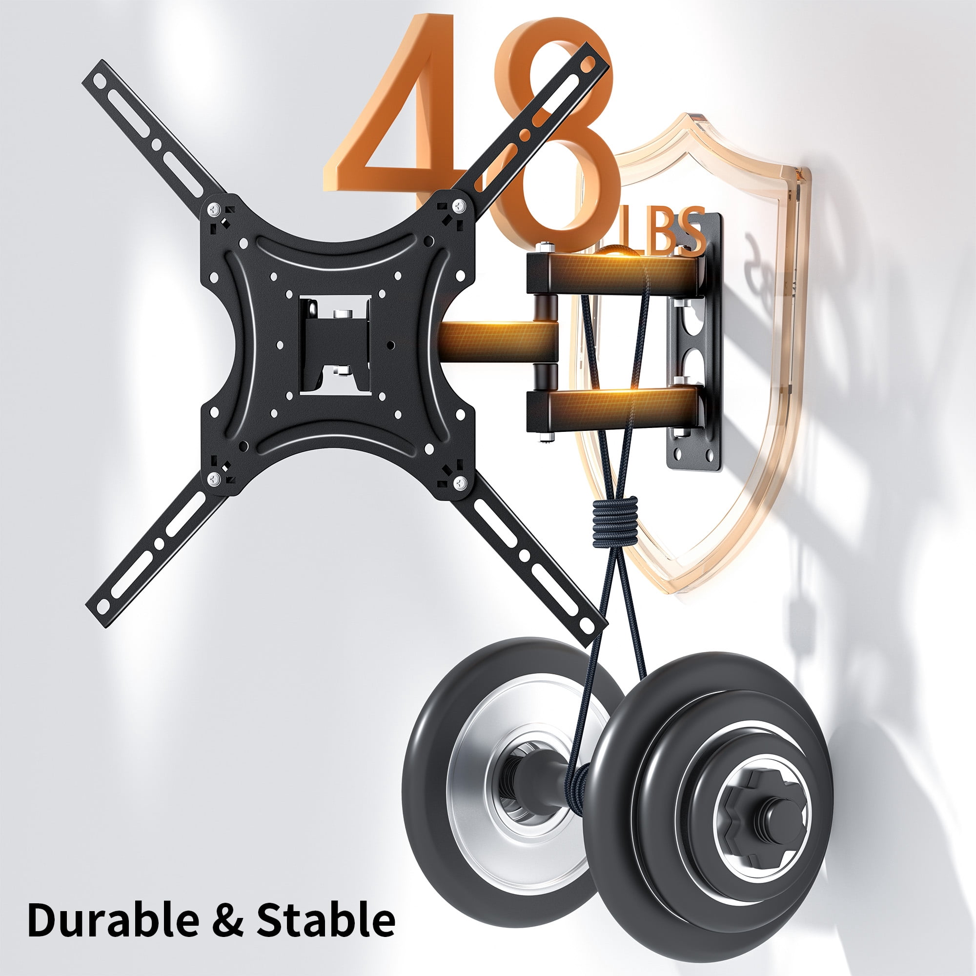 Scootworks Full Motion TV Wall Mount for 23-55 inch TVs Swivel Tilt Extend Retract, Holds up to 48 lbs, Max VESA 400x400mm