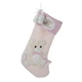 thumbnail image 1 of Kurt Adler 20" Fabric Babys 1st Xmas Pink Stocking, 1 of 2