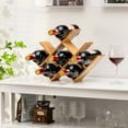thumbnail image 3 of Gymax 8-Bottle Wine Rack Bottle Holder Bamboo Storage Shelf Countertop Freestanding, 3 of 9