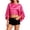 Hot Pink, variant on Fewfanhot Women Satin Batwing Sleeve Crop Poncho Top, Pearl Decor Summer Loose Oversized Boat Neck Layering Cover Up